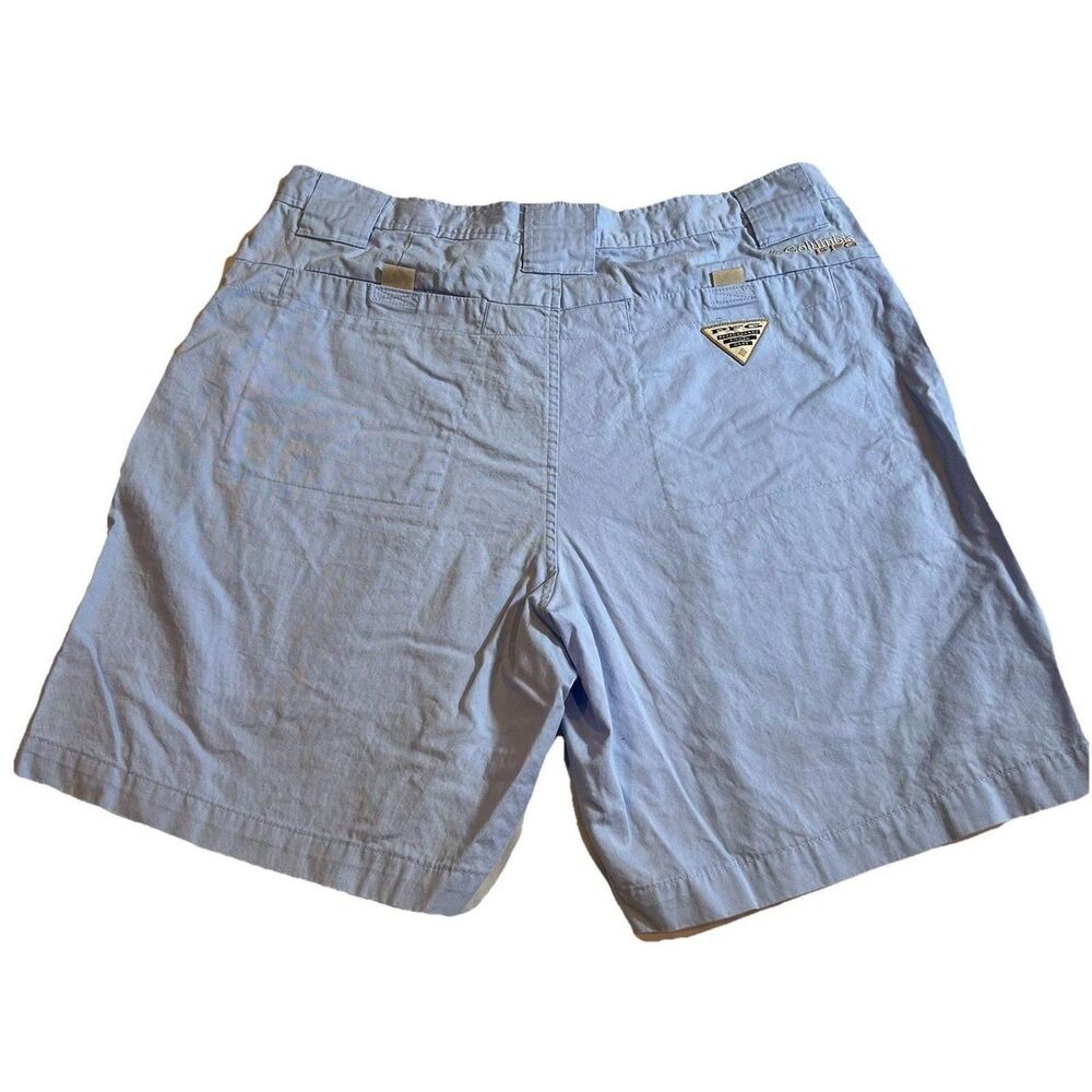 Mens Columbia Fishing Shorts PFG Blue Stretch 34 Lightweight Cargo Pockets - Picture 4 of 5
